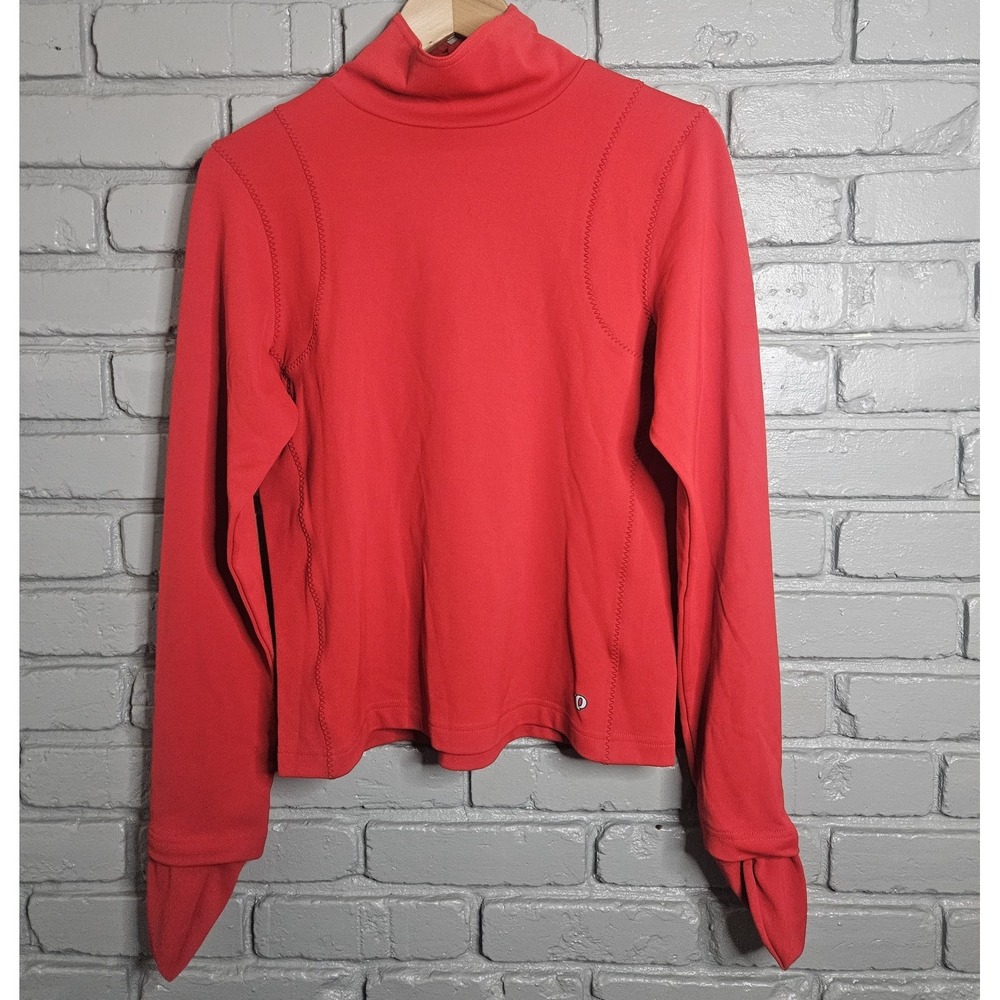 Vintage Pearl Izumi Women's Fleece Turtleneck Sweatshirt Size L Mittens Attached